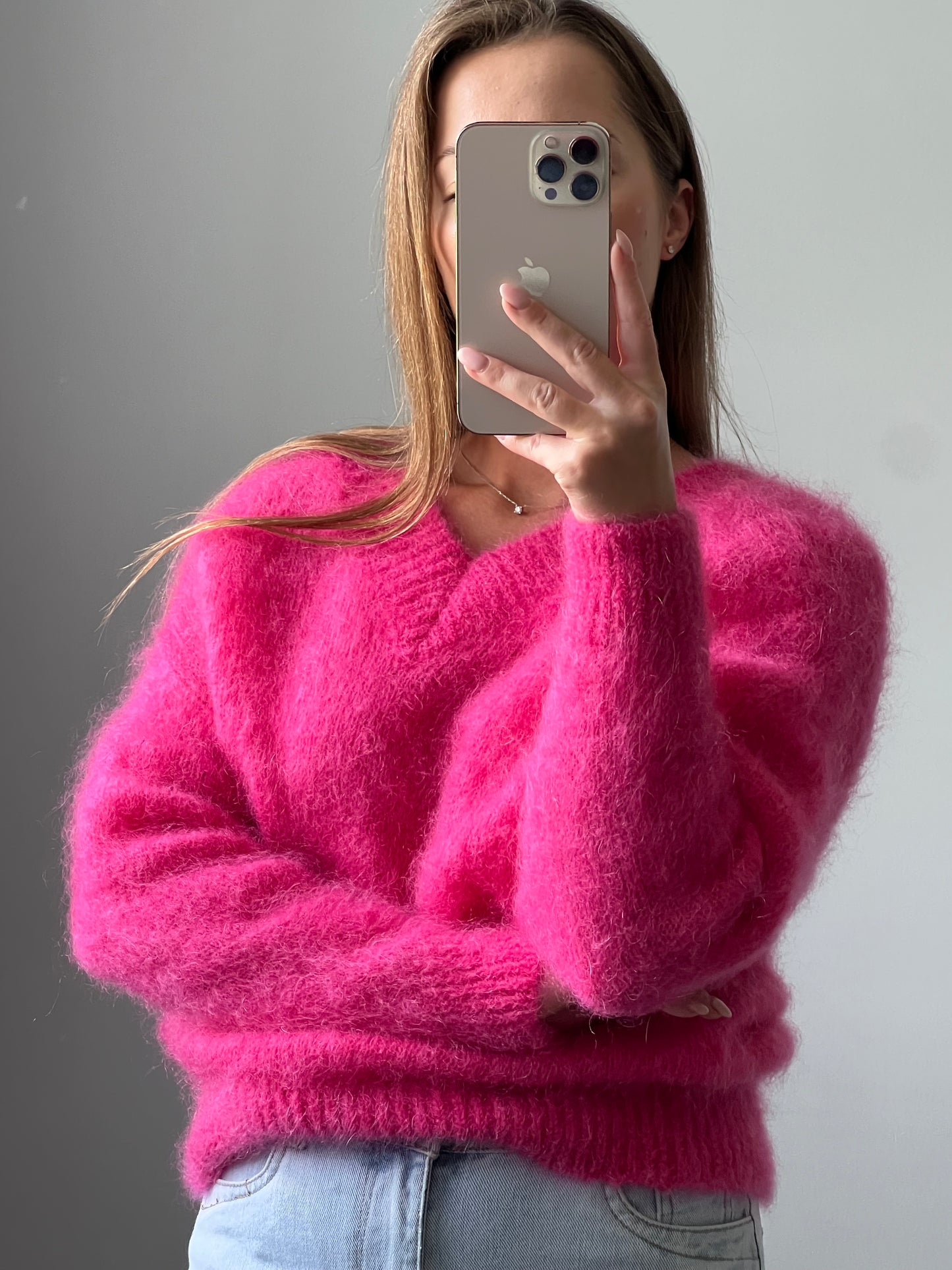 GABRIELLE rožinis megztinis