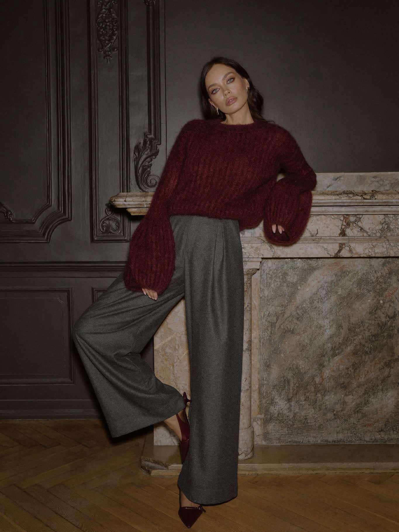 EMILY bordo megztinis