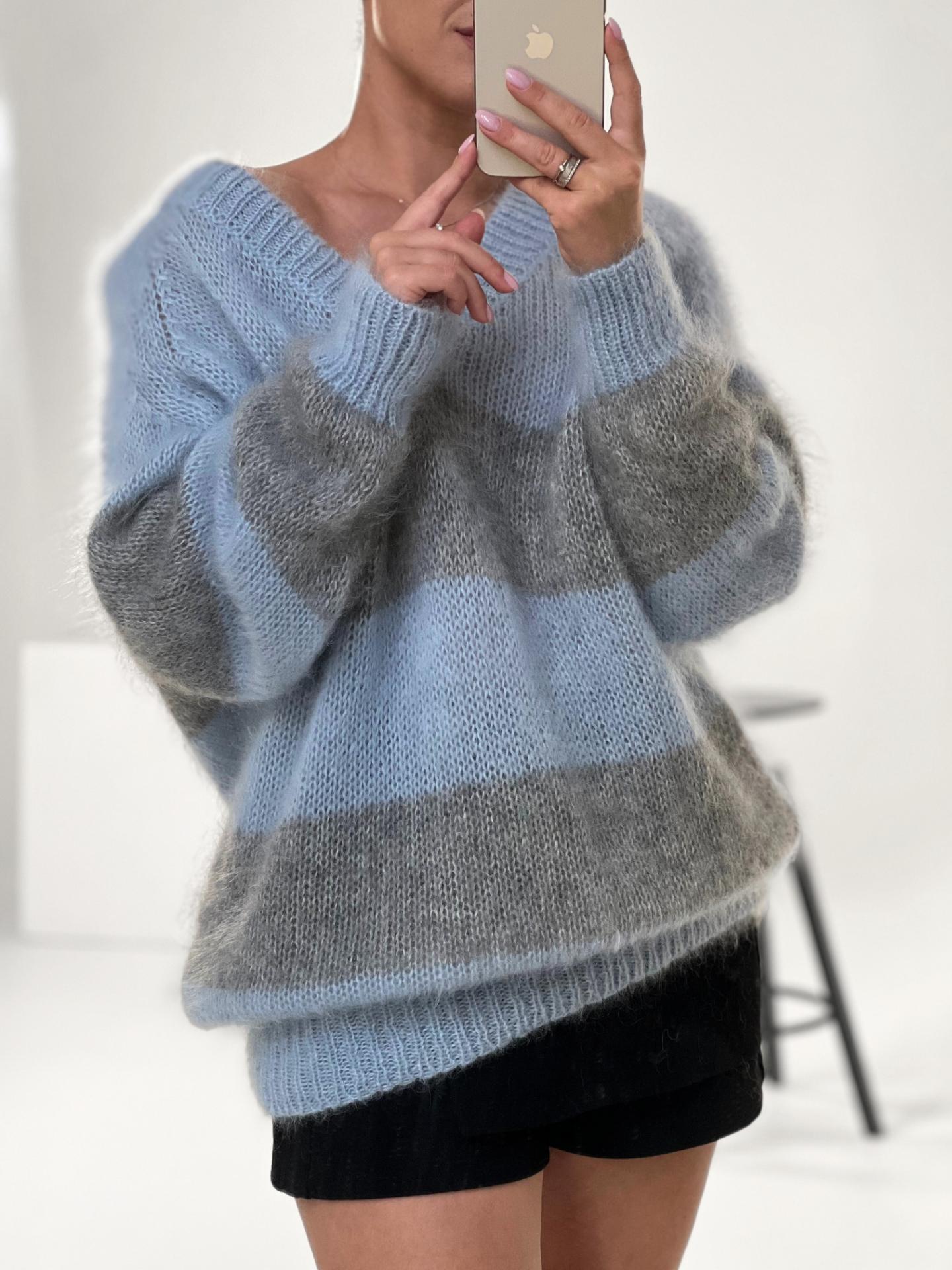 IRIS melsva-pilka megztinis