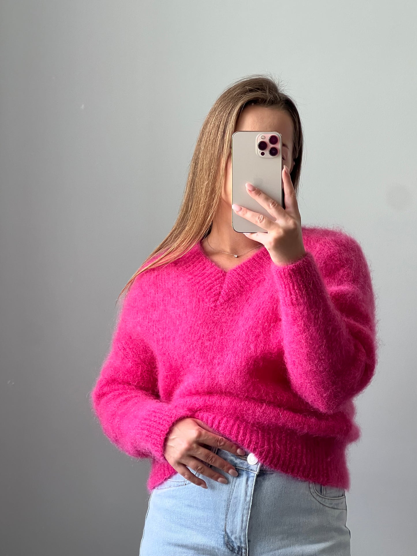 GABRIELLE rožinis megztinis