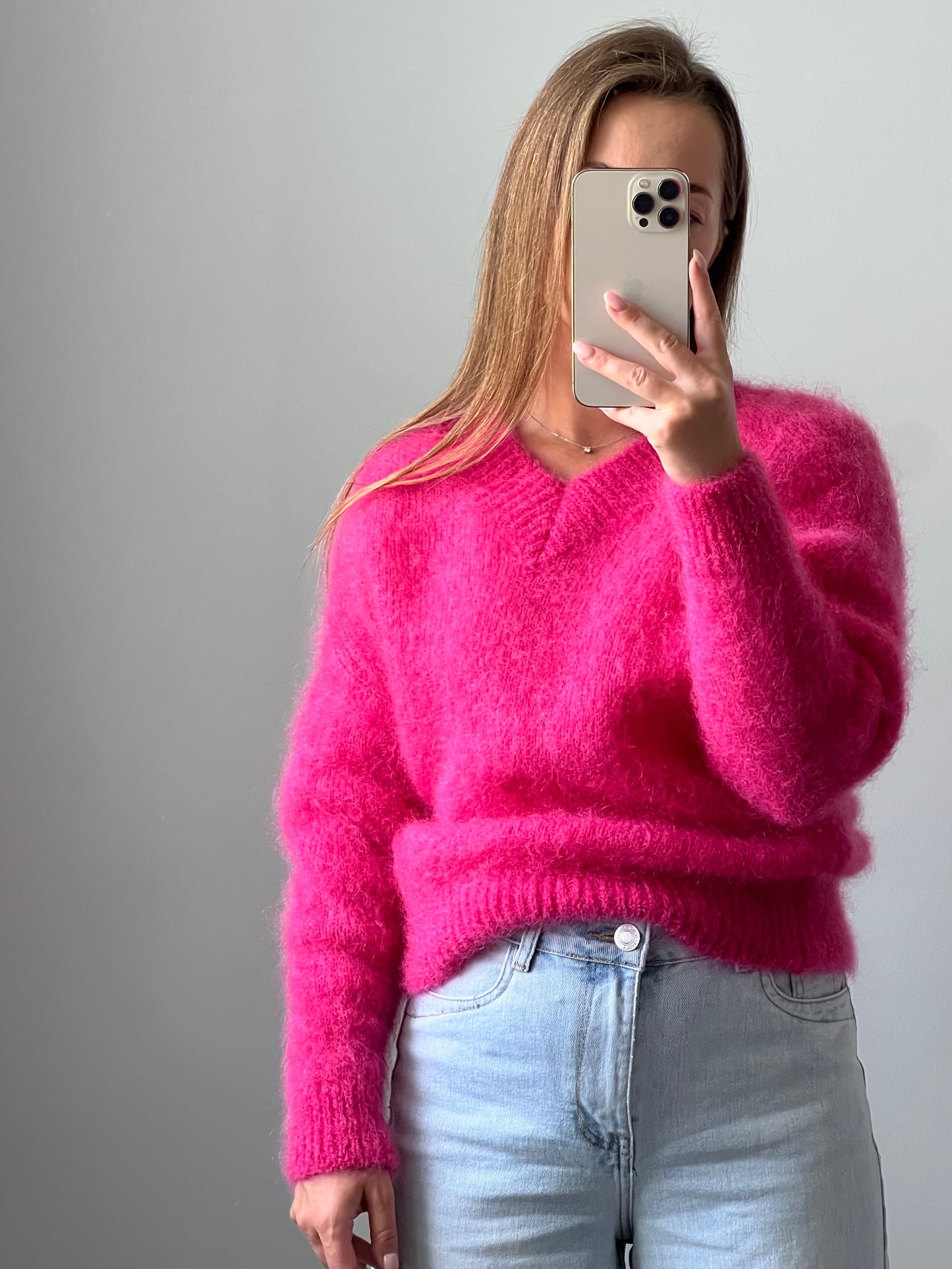 GABRIELLE rožinis megztinis